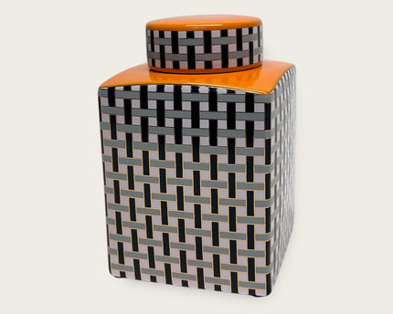 Oranje busje met deksel