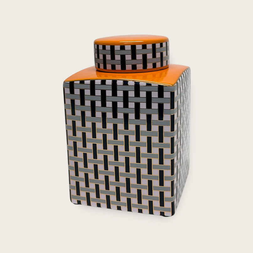Oranje busje met deksel