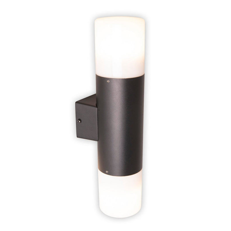 Buiten wandlamp "Torcia" 32 cm hoog gemaakt van metaal en plastic in zwart, E27
