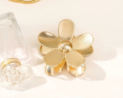 Levendige bloem klauw metalen haar clips-goud n zilver