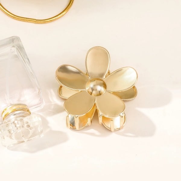 Levendige bloem klauw metalen haar clips-goud n zilver