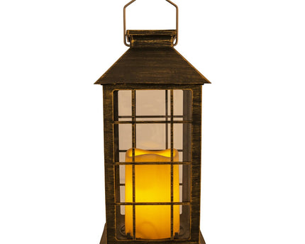 Set van 2 LED-sierlampen op zonne-energie (lantaarns) h:27.5cm