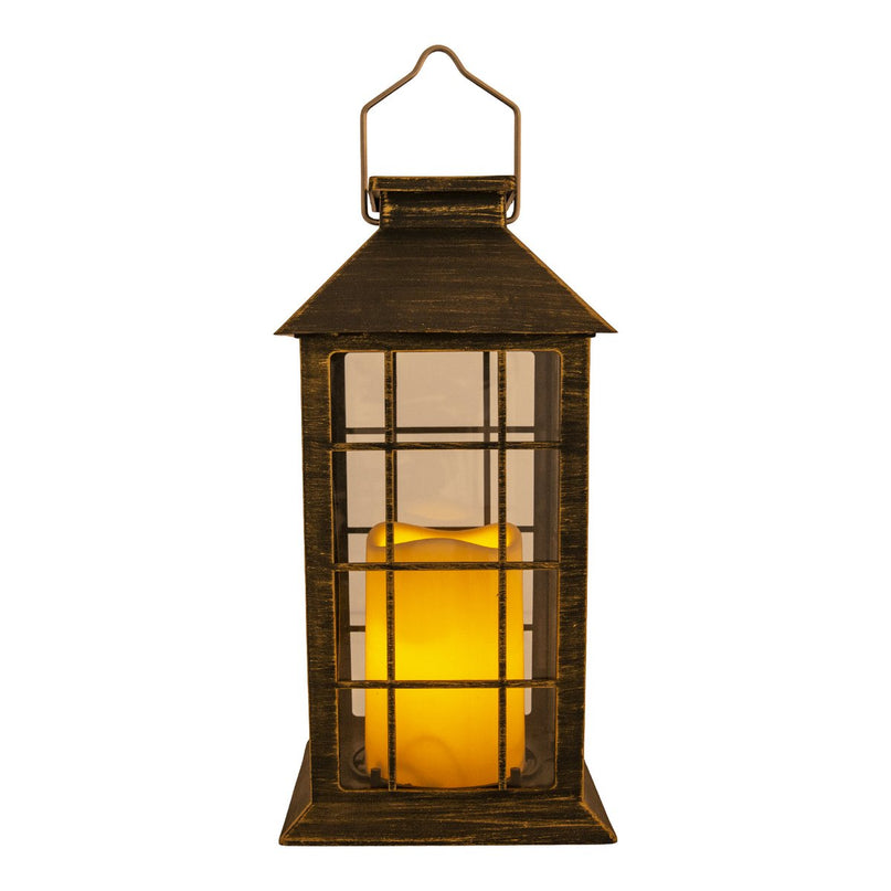 Set van 2 LED-sierlampen op zonne-energie (lantaarns) h:27.5cm