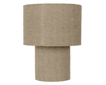 Tabellamp "Fluffy" met tekstbladen en voet in amandel, E27, ca. 31 cm hoog