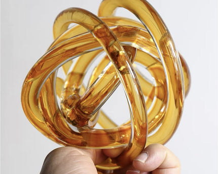 Gele glasknoop (klein) Diameter: 11cm