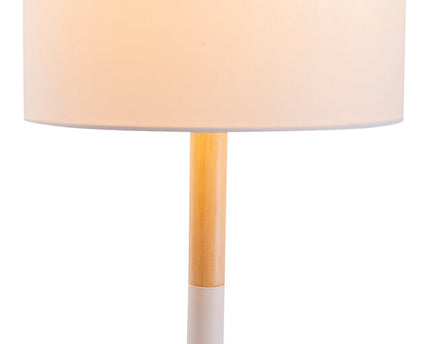 Textieltafel Licht "Tessile", tafellamp gemaakt van metaal, textiel en rubberen boom in wit/natuur, met E14 -aansluiting, voor eetkamer, woonkamer, gang of kantoor, 37 cm hoog