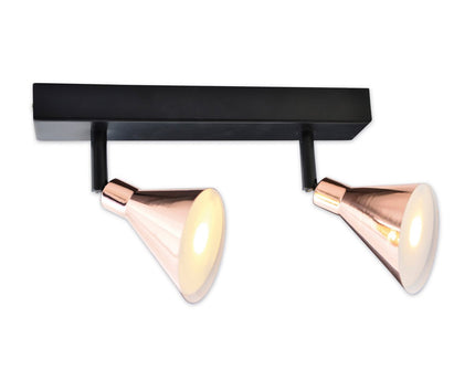 2 LED-wand u. Plafondspot "Koper"