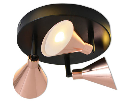 3 LED-wand u. Plafondlamp "Koper" d:38cm