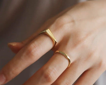 Hartvormige slanke ring-verguld
