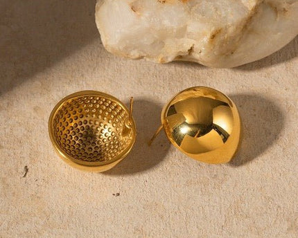 Chique moderne vintage halve bol grote oorbellen