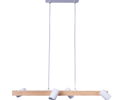 4 hanglamp "Frida" wit, hangende lamp, metaal, wit, GU10, hanglamp voor eetkamer, woonkamer, gang of kantoor, 80 cm lang