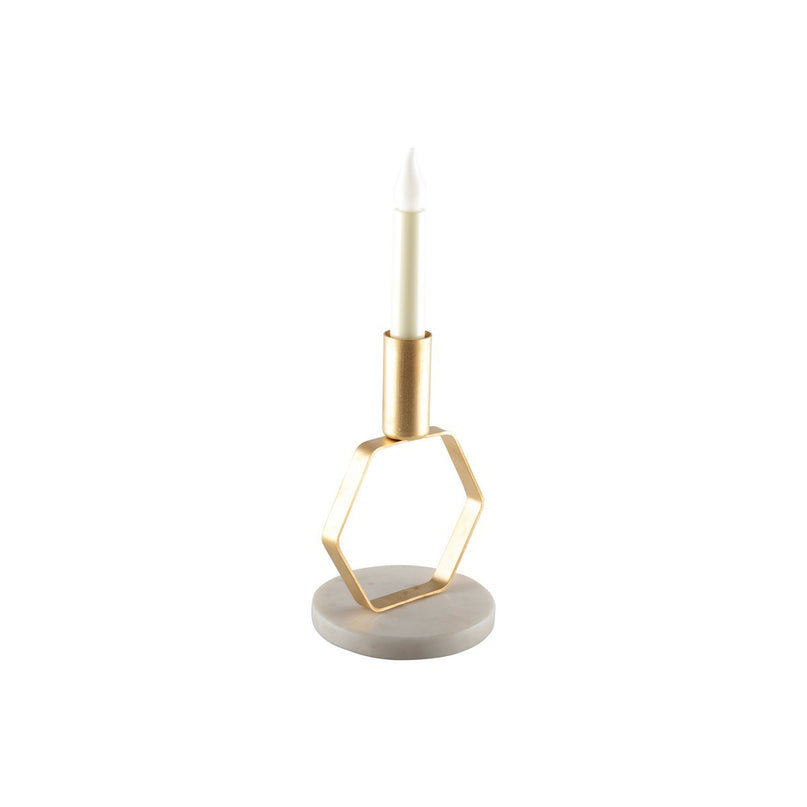 Mat ecoto gouden kandelaar marmersteun h.17 cm