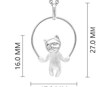 Leuke touwtje springende kat ketting