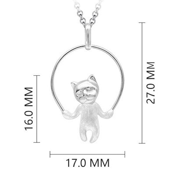Leuke touwtje springende kat ketting