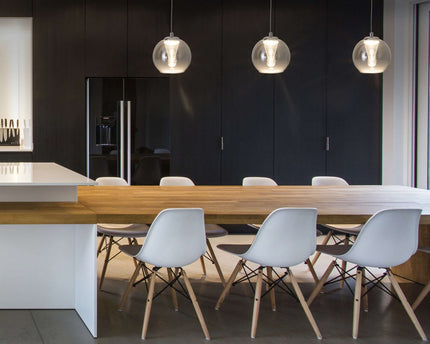 LED -hanger lamp "vaso", hanglamp gemaakt van metaal en glas in antraciet, met stevig ingebouwde LED's, hangende lamp voor eetkamer en woonkamer met een Øvon 14,5 cm.