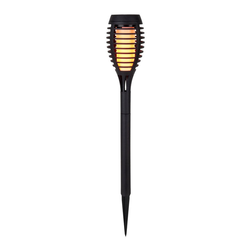 3 Set LED Earth Spit "Torch" 58 cm gemaakt van grijs plastic, met geïntegreerd LED, zonnelampje voor buiten