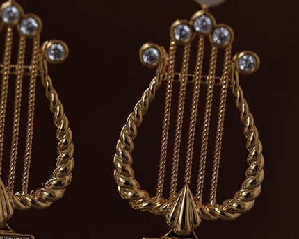 Elegante Griekse harp-geïnspireerde oorbellen