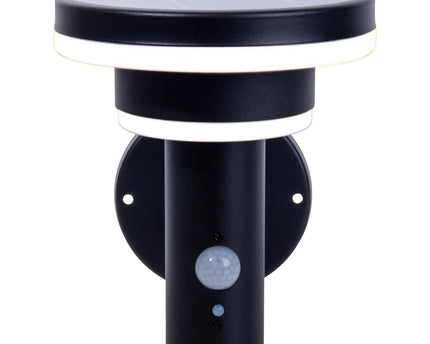 LED Solar Buitenwandlamp "Nora", voor buiten, wandlamp - metaal en plastic in het zwart, met geïntegreerde LED