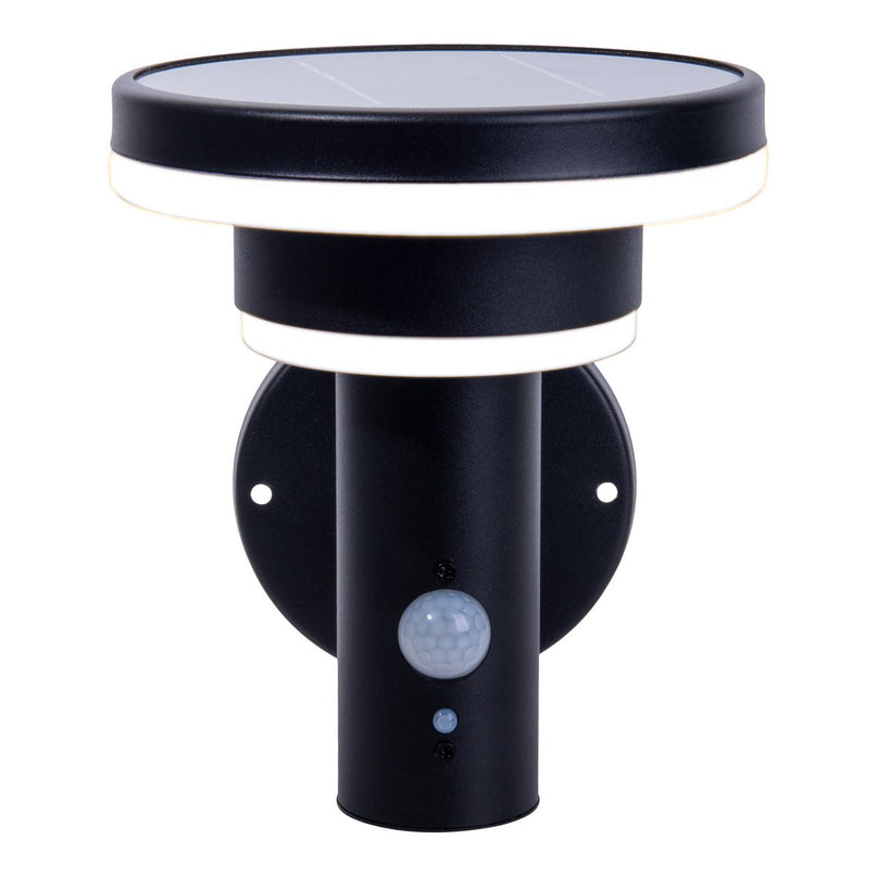 LED Solar Buitenwandlamp "Nora", voor buiten, wandlamp - metaal en plastic in het zwart, met geïntegreerde LED