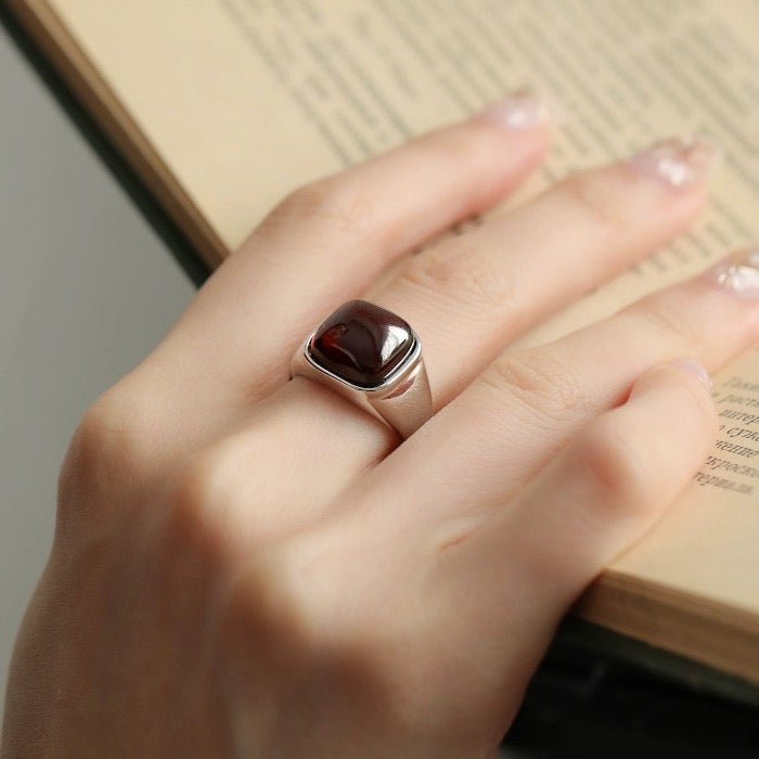 Vetgedrukte band met vierkante rokerige kwarts-aanpasbaar