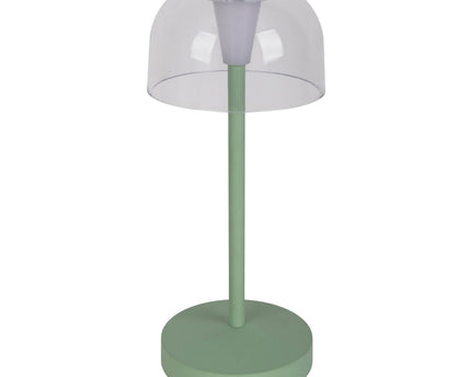 2-set LED-batterijtafellamp "Gomba" voor buiten en binnen, gemaakt van metaal en plastic in mint, 18,5 cm hoog