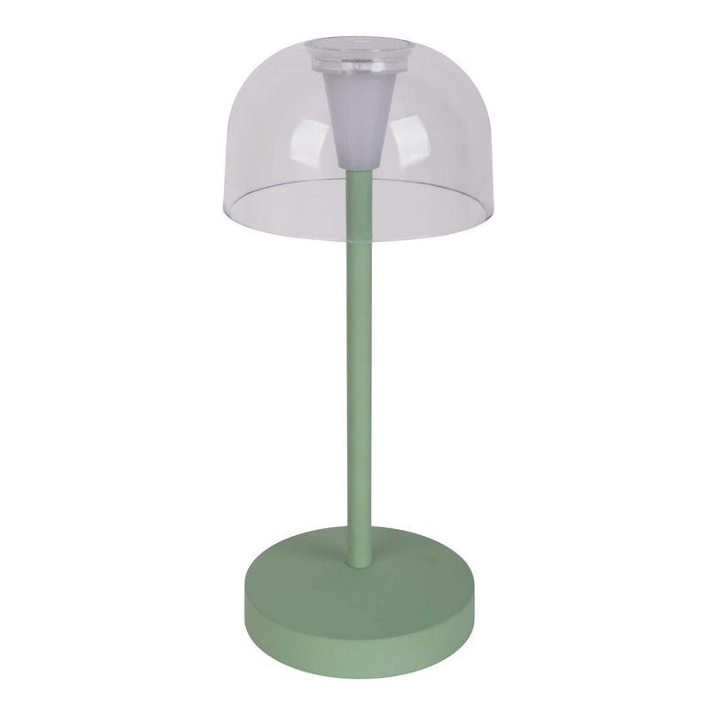 2-set LED-batterijtafellamp "Gomba" voor buiten en binnen, gemaakt van metaal en plastic in mint, 18,5 cm hoog