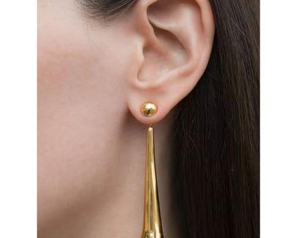 Minimalistische geometrische oorbellen met zwarte onyx
