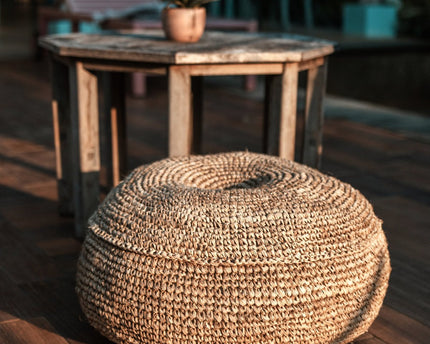 Poef | Zitzak TELU van Raffia (2 maten)