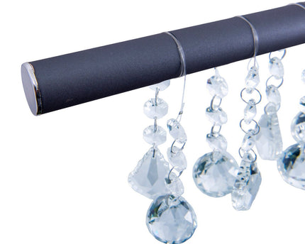 Led hanglamp "nobilis" lengte ongeveer 100 cm, gemaakt van metaal en plastic in grijs, met stevig gebouwd -in LED's, verlichting voor woonkamer, eetkamer of kantoor