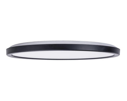 Het LED-plafondlicht "Carlo" met RGB-backlight, Ø van 54 cm, klassiekmoderne plafondlicht gemaakt van zwart/wit plastic met veel functies, b.v.