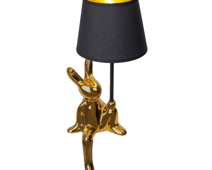 Tafellamp "helge" Ø 18 cm, hoogte ca. 45 cm, gemaakt van keramiek in zwart en gouden, zwarte tekstbladen