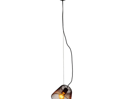 Hanger Lamp "Korie", metalen hanglamp in het zwart, met E27 -aansluiting, Ø20cm, voor woonkamer en kantoor.