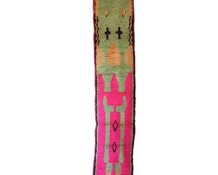 Zuiver wollen Marokkaans Berber halkleed 71 x 355 cm