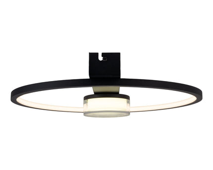 LED -plafondlicht "CIMO" gemaakt van zwart metaal en plastic, 40 cm lang, dimbaar door wandschakelaar
