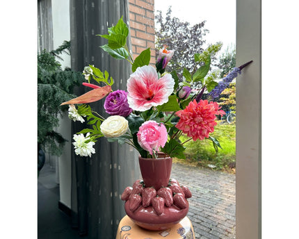 Zijden Bloemen met Strawberry Juice Vase H：23cm