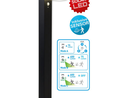 LED Solar Outdoor Base Light "Filius" H: 50 cm, gemaakt van metaal en plastic in antraciet, met geïntegreerde LED