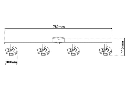 4 LED-wand u. Plafondspot "Affi"