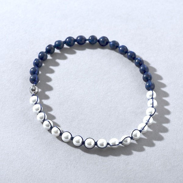 Minimalistische maar dikke Lapislazuli parel kralen ketting