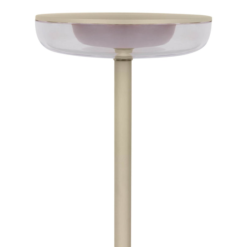 Noteloze tabletlicht "Pasi" voor buiten en binnen, gemaakt van metaal en plastic in beige, dimable, met aanraking en geheugenfunctie, ca. 26 cm hoog