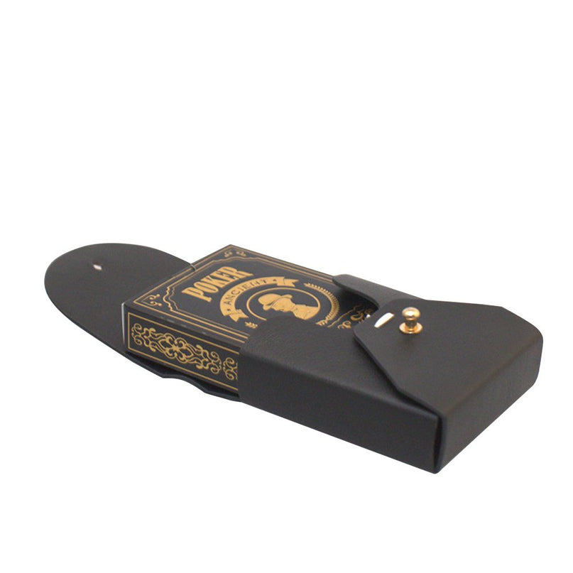 Pokerspel in zwarte imitatie Leather Case 6x3x9cm