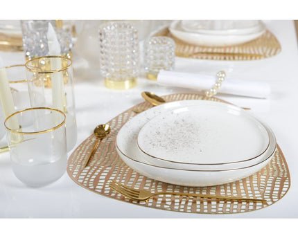 Witte ovale dessertplaat of flits of
