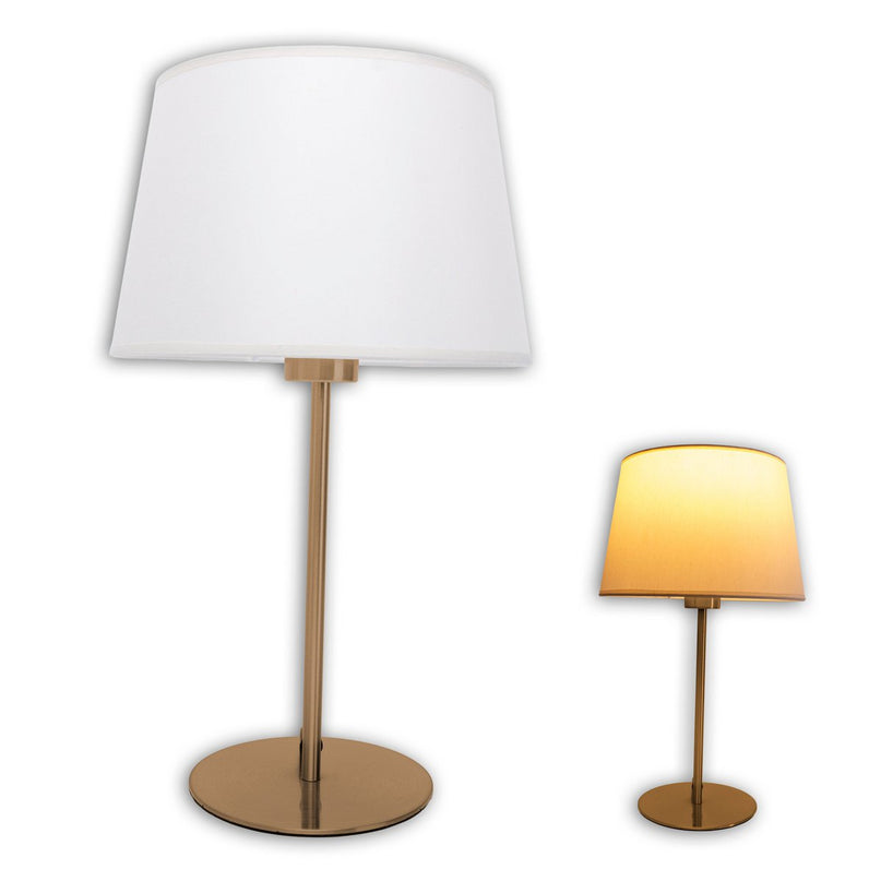Tafellamp "Bologna" H: 45 cm beige/messing