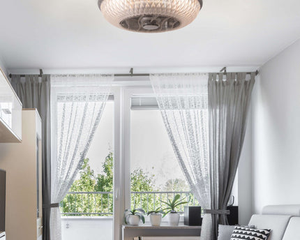 LED -plafondlicht "Viento" met ventilator, gemaakt van metaal en plastic, met geïntegreerde LED's, verlichting voor woonkamers of kantoor