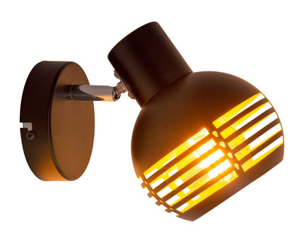 1er muur- en plafondlamp, plek "casco" gemaakt van metaal in zwart en goud, met E27 -aansluiting, 23 x 12 x 14 cm. Stijlvolle verlichting voor woonkamer, eetkamer of keuken.
