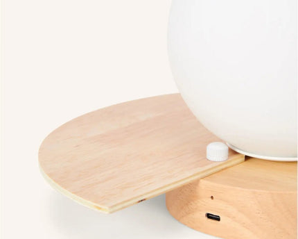 Kane lichtbruine draadloze wandlamp – oplaadbare lamp van hout en glas
