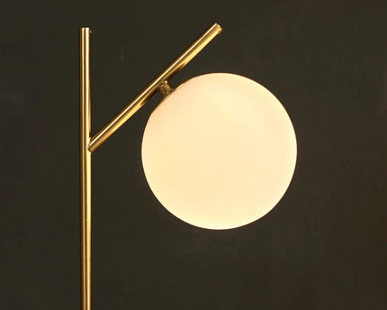 Madison Marmeren Lamp met Matglazen Bol – Elegante Tafellamp