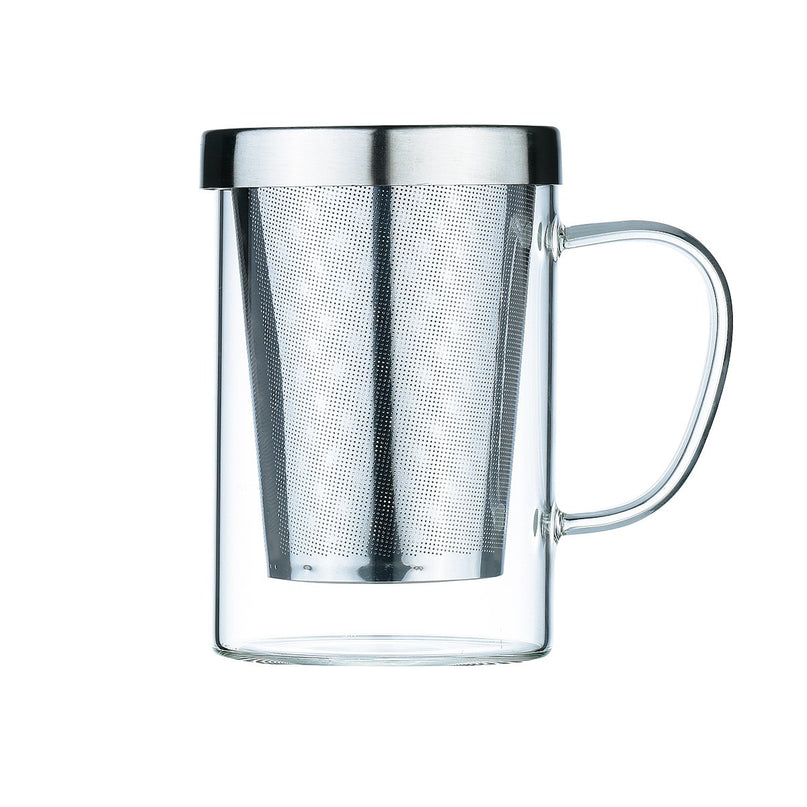 MOK 400ML MET DEKSEL EN ROESTVRIJSTALEN FILTER