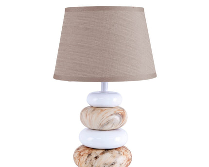 Keramische tafellamp "Stoney", keramische tafellamp in bruin, met E14 -aansluiting, tafellamp voor eetkamer, woonkamer, gang of kantoor, of als een bedlamp, 31 cm hoog