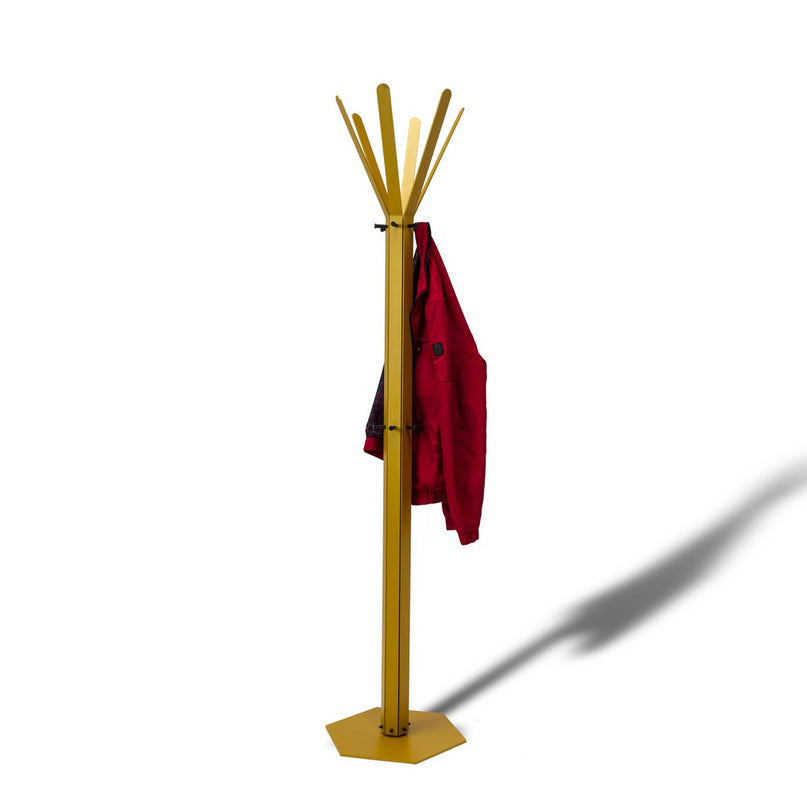 Gorillz Molto - Industrieel - Staande Kapstok - 14 Kapstokhaken - Geel