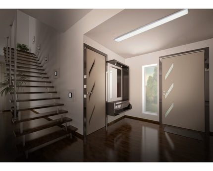 LED -paneel plafondlicht "Carente" lengte 119,5 cm, frameless, vele functies, gemaakt van metaal en plastic, witte, geïntegreerde LED's